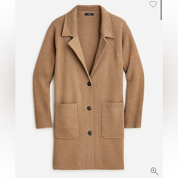 NWT J. Crew Women’s Collared Sweater Jacket in Camel - Size XS - Picture 1 of 7